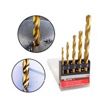 Kit Jogo 5 Brocas Aco Rapido Ar Metal 3 A 8 Mm Titânio