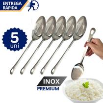 Kit Jogo 5 Colher Servir 25,4cm Inox Qualidade Premium Tamanho Ideal para Restaurante Cozinha Buffet Kit Jogo 5 Colher Servir 25,4cm Inox Qualidade Premium Tamanho Ideal para Restaurante Cozinha Buffet
