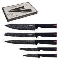 Kit Jogo 5 Facas Pretas de Cozinha Laradore e Caixa Presente Kit Jogo 5 Facas Pretas de Cozinha Laradore e Caixa Presente