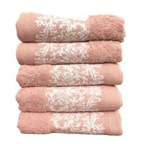 Kit/Jogo 5 Toalhas de Rosto Corttex Medalhão Macia Jacquard 450g/m2 Salão Kit/Jogo 5 Toalhas de Rosto Corttex Medalhão Macia Jacquard 450g/m2 Salão