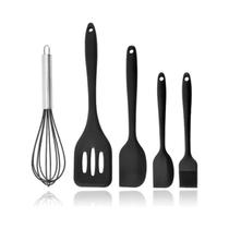 Kit Jogo 5 Utensílios Cozinha Silicone Premium Careus