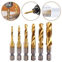Kit Jogo 6 Broca Macho Fura E Faz Rosca M3 M4 M5 M6 M8 M10
