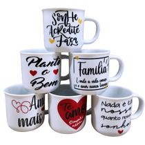 Kit Jogo 6 Canecas 200ml Porcelana - Frases Motivacionais Estampa:Frases Motivacionais 2 Kit Jogo 6 Canecas 200ml Porcelana - Frases Motivacionais Estampa:Frases Motivacionais 2