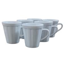 Kit Jogo 6 Canecas xícaras Café, Chá hotel 120ml tipo Copo Americano - Porcelana branca