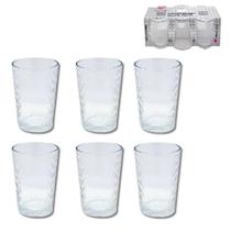 Kit Jogo 6 Copo Vidro Bebidas Agua Suco Cerveja Drinks 200ml Diamond Bar Restaurante Baixo Multiuso Conjunto Redondo
