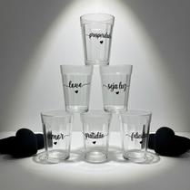 Kit Jogo 6 Copos Americanos de Vidro 180ml com Frases Motivacionais