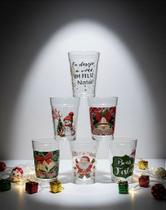 Kit Jogo 6 Copos Americanos de Vidro 180ml com Frases Motivacionais