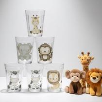 Kit Jogo 6 Copos Americanos de Vidro 180ml com Frases Motivacionais