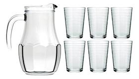 Kit Jogo 6 Copos Com Jarra Vidro Água Refrigerante Nadir
