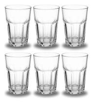 Kit Jogo 6 Copos De Vidro Grosso Resistente 525ml Suco Agua Casa Bar Restaurante Buffet Hotel