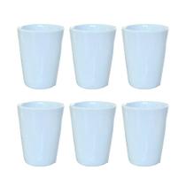 Kit Jogo 6 Copos Refresco 220ml - Porcelana Branca de Alta Qualidade