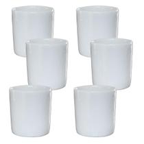 Kit Jogo 6 Copos Shot 50ml Aperitivo e Café - Porcelana Branca de Alta Qualidade