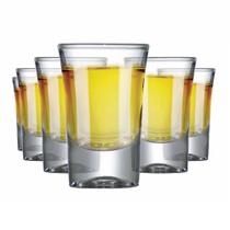 Kit Jogo 6 Mini Copos De Vidro 65ml Shot Aperitivo Whisky Americano Conjunto Cachaça Whiski Liso