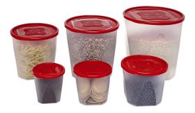 Kit Jogo 6 Potes Organizadores Grande Porta Mantimentos Cozinha Alimentos Geladeira Freezer Kit Jogo 6 Potes Organizadores Grande Porta Mantimentos Cozinha Alimentos Geladeira Freezer