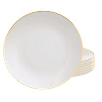 Kit Jogo 6 Pratos Fundo 22Cm Tramontina Anna Borda Dourada