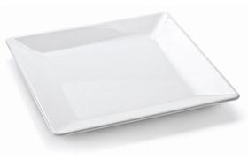 Kit Jogo 6 Pratos Fundo Quadrado Em Melamina Branco 20 cm Kit Jogo 6 Pratos Fundo Quadrado Em Melamina Branco 20 cm