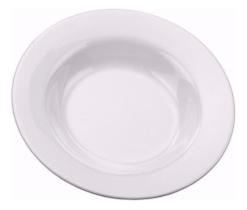 Kit Jogo 6 Pratos Fundo Redondo Em Melamina Branco 25 cm