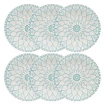 Kit Jogo 6 Pratos Fundos Biona Mandala em Cerâmica Decorada 21,5 cm - Oxford