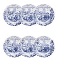 Kit Jogo 6 Pratos Sobremesa Biona Cena Inglesa em Cerâmica Decorada 18 cm - Oxford Kit Jogo 6 Pratos Sobremesa Biona Cena Inglesa em Cerâmica Decorada 18 cm - Oxford