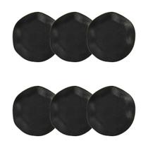 Kit Jogo 6 Pratos Sobremesa Oxford Volcano Porcelana 21,5 cm