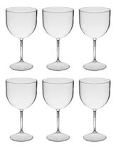 Kit Jogo 6 Taças Gin Transparente 500ml Festas Acrílico Kit Jogo 6 Taças Gin Transparente 500ml Festas Acrílico