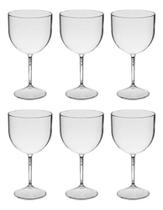 Kit Jogo 6 Taças Gin Transparente 500ml Festas Acrílico