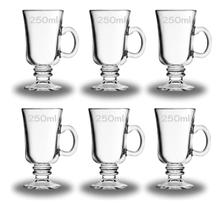 Kit Jogo 6 Taças Vidro 250ml Cappuccino Coffe Café Licor Restaurante Bar Cafeteria Buffet Hotel