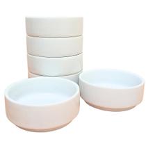 Kit Jogo 6 Tigelas Sobremesa Empilháveis de Porcelana 100ml