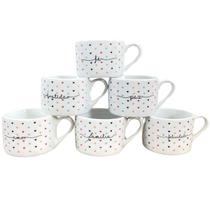 Kit Jogo 6 xícaras Base Reta - 170ml - Poá colorido Kit Jogo 6 xícaras Base Reta - 170ml - Poá colorido