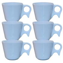 Kit Jogo 6 Xicaras Café/Chá 200ml Cabo Prático - Porcelana Branca