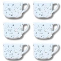 Kit Jogo 6 Xicaras Café/Chá 200ml - Porcelana Dec. Arabescos Kit Jogo 6 Xicaras Café/Chá 200ml - Porcelana Dec. Arabescos