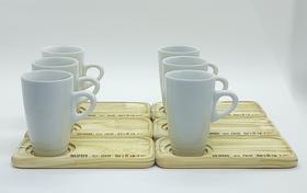 kit Jogo 6 xícaras café/chá Cônica Alta 165ml c/ pires Pinus - Porcelana branca kit Jogo 6 xícaras café/chá Cônica Alta 165ml c/ pires Pinus - Porcelana branca