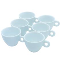 Kit Jogo 6 Xicaras Café/Chá Cônicas 150ml - Porcelana Branca
