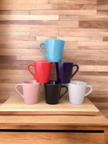 Kit Jogo 6 Xicaras /canecas Porcelana Café Chá coloridas