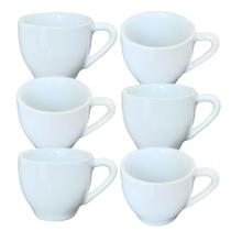 Kit Jogo 6 Xícaras de Café Expresso 75ml em Porcelana Branca Kit Jogo 6 Xícaras de Café Expresso 75ml em Porcelana Branca