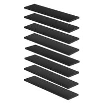 Kit Jogo 8 Prateleiras com Suporte Invisível Retas Retangulares Porta Livros Revistas Plantas Porta Retrato Expositor MDF