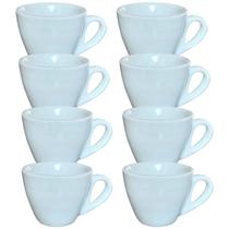 Kit Jogo 8 xícaras Café 80ml Cônica - Porcelana branca