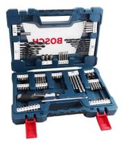 Kit Jogo Acessórios Brocas Bits V-line 91 Pcs Maleta Bosch
