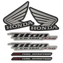 Kit Jogo Adesivo Faixa Honda Titan 150 2011 Esd Preta