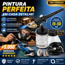 Kit Jogo Aerógrafo Tipo Caneta EDA 6 Peças Profissional P/ Pintura Automotiva Artes Artesanato Kit Jogo Aerógrafo Tipo Caneta EDA 6 Peças Profissional P/ Pintura Automotiva Artes Artesanato