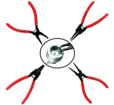 Kit Jogo Alicate Para Anéis Interno Externo Bico Reto E Curvo 150mm