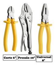 Kit Jogo Alicates Tramontina Universal Corte Bico Pressão