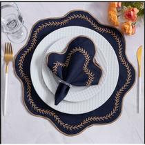 Kit Jogo Americano 12 Pçs Souplats Mesa De 6 Lugares Mesa Posta Guardanapo Supla sousplat