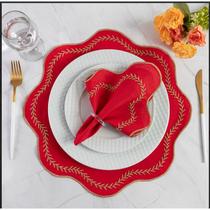 Kit Jogo Americano 12 Pçs Souplats Mesa De 6 Lugares Mesa Posta Guardanapo Supla sousplat