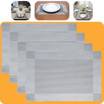 Kit Jogo Americano 4 Unidades Retangular 45cm Mesa Posta Elegante Souplast Jantar Cozinha PVC Kit Jogo Americano 4 Unidades Retangular 45cm Mesa Posta Elegante Souplast Jantar Cozinha PVC