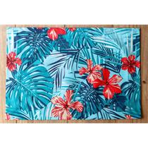 Kit Jogo Americano 6 Lugares Mesa Posta Azul Floral 52x36cm