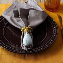 Kit Jogo Americano 8 Lugares Mesa Posta Cor Mostarda 52x36cm