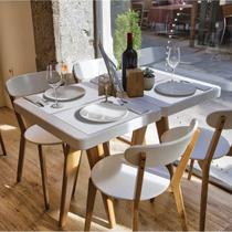 Kit Jogo Americano 8 Peças Sisal Branco Limpa Fácil Decoração Mesa Posta Jantar Cozinha Sousplat