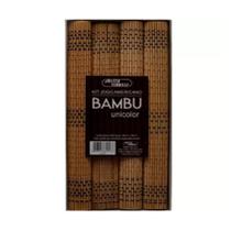 Kit Jogo Americano Bambu 4 Peças Unicolor Caramelo Jolitex
