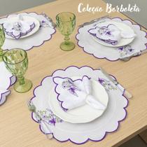 Kit Jogo Americano Borboleta 12 Pçs Souplats Mesa De 6 Lugares Mesa Posta Guardanapo Supla Kit Jogo Americano Borboleta 12 Pçs Souplats Mesa De 6 Lugares Mesa Posta Guardanapo Supla